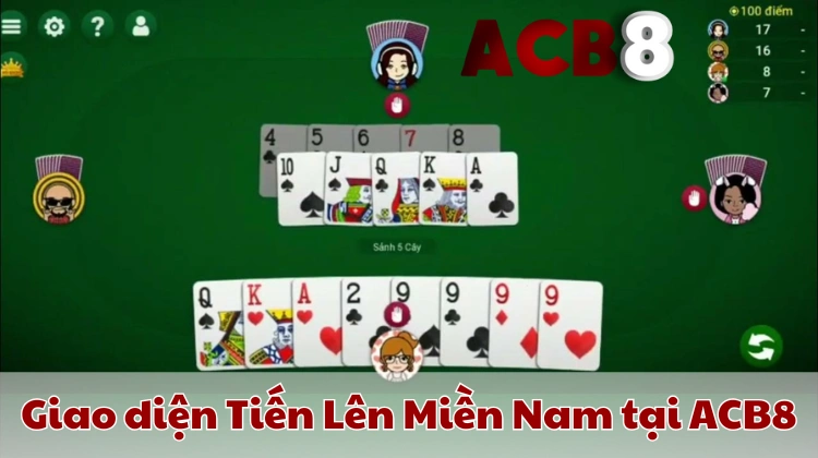 Trải nghiệm Tiến Lên Miền Nam mượt mà với giao diện thân thiện tại ACB8.