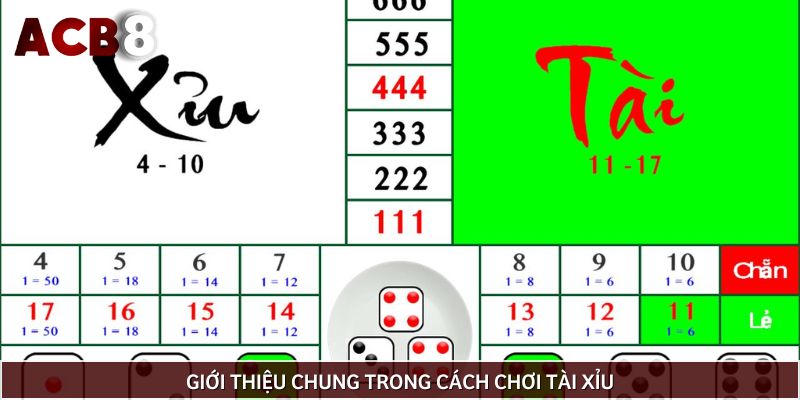Giới thiệu chung trong cách chơi tài xỉu