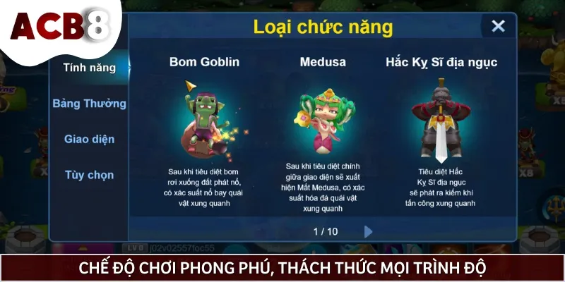 Game còn có nhiều chế độ chơi phong phú, đáp ứng mọi nhu cầu