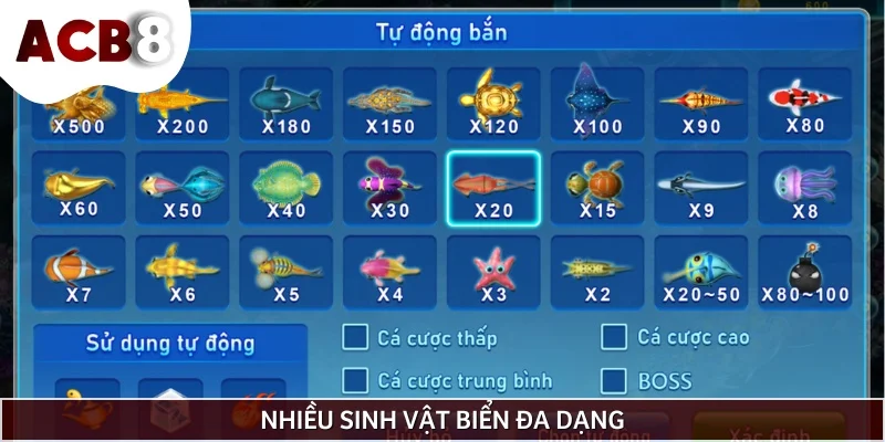 Bắn cá Nhân Ngư sở hữu nhiều sinh vật biển mới lạ và đa dạng