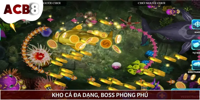 Trong tựa game này, bạn sẽ có thể săn cá biển nhận xu thưởng hấp dẫn