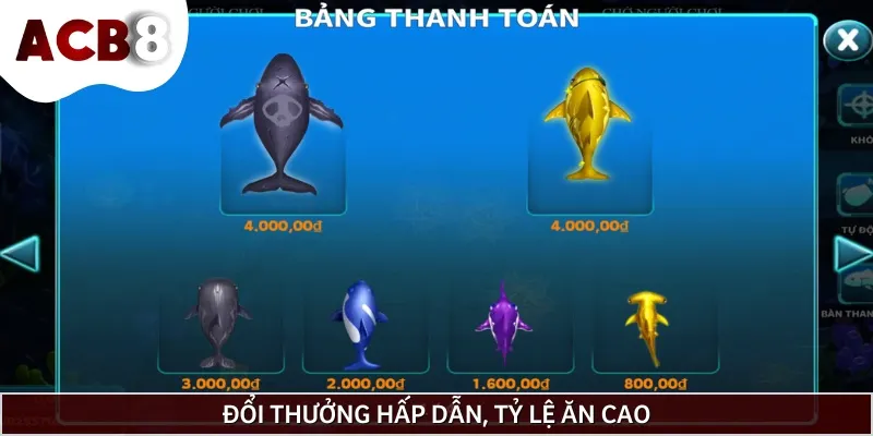 Bắn cá xu vàng là tựa game có tỷ lệ thưởng cực kỳ khủng