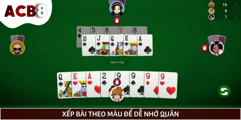 Cách xếp bài trong Tiến lên theo màu để ghi nhớ các quân